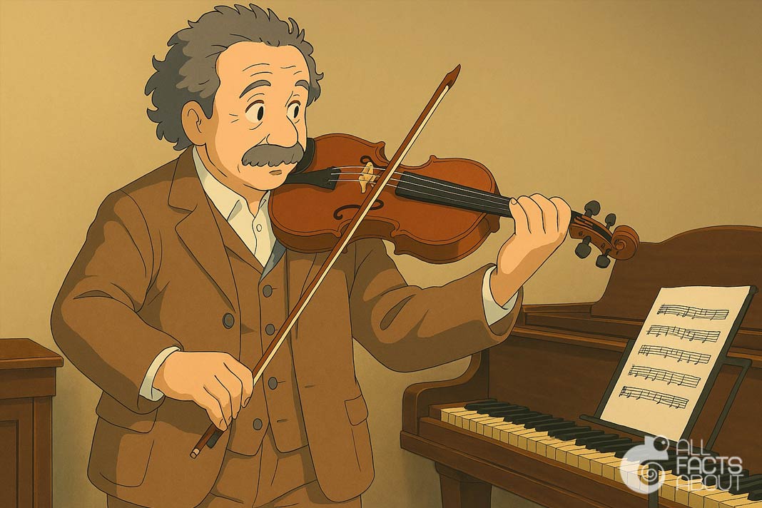 Albert Einstein: The Scientist Who Loved Music and Played the Violin Albert Einstein playing the violin, blending his scientific brilliance with his passion for music.