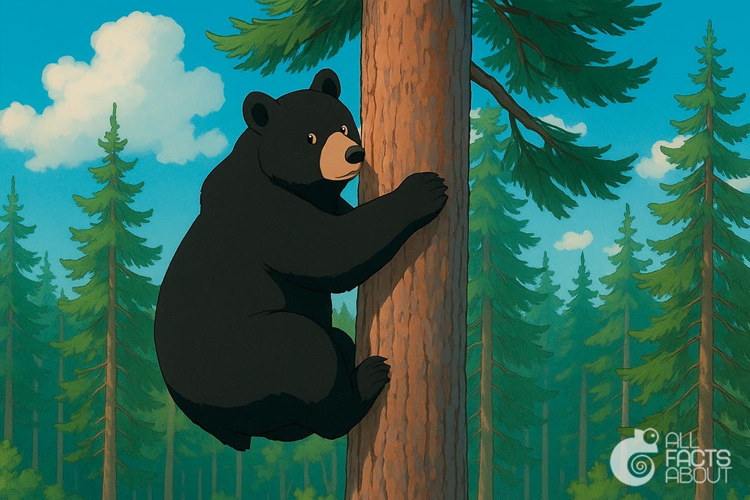 Black bears are excellent tree climbers. Black bears are skilled at climbing trees.