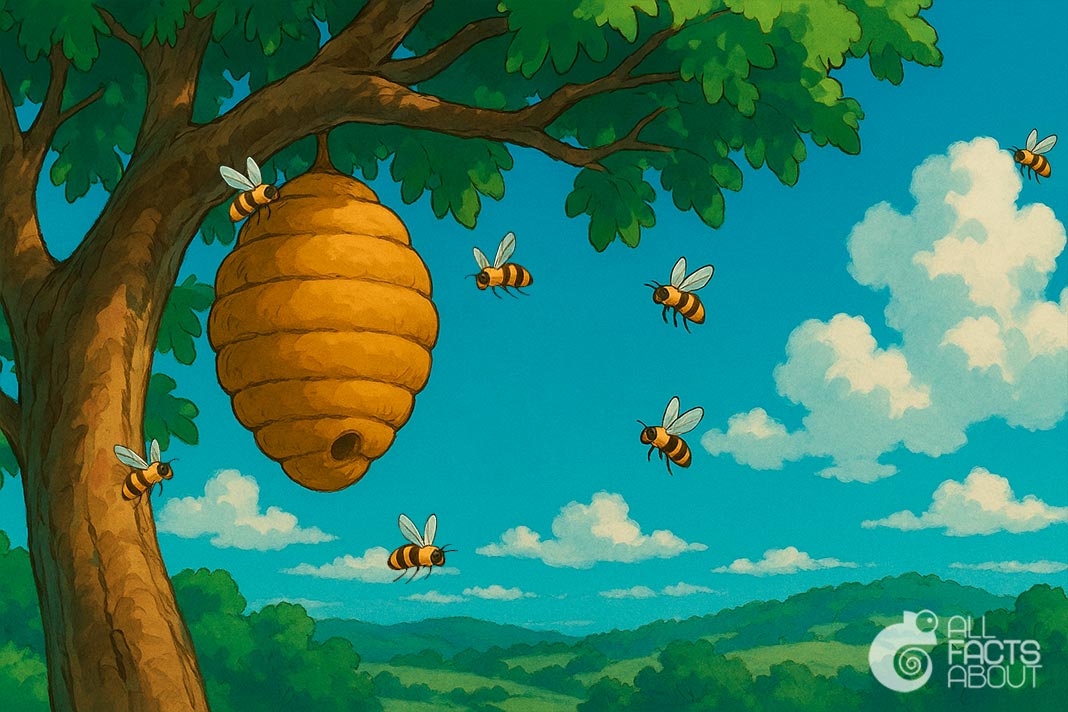 Wild beehives are oval-shaped to help bees keep and control heat inside the hive. In nature, bees build oval hives that help them keep and control the hive’s temperature.