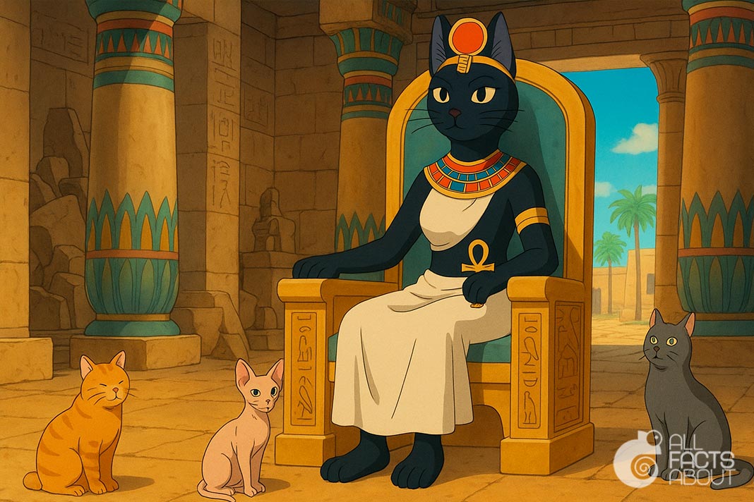 Bastet – ancient Egyptian goddess. Bastet – ancient Egyptian goddess with a human body and a cat head.