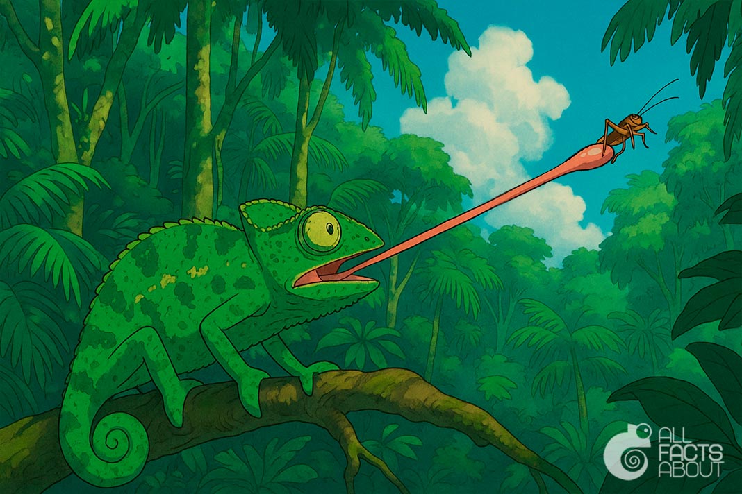 A chameleon's tongue can be longer than its body. Chameleons have tongues longer than their bodies.