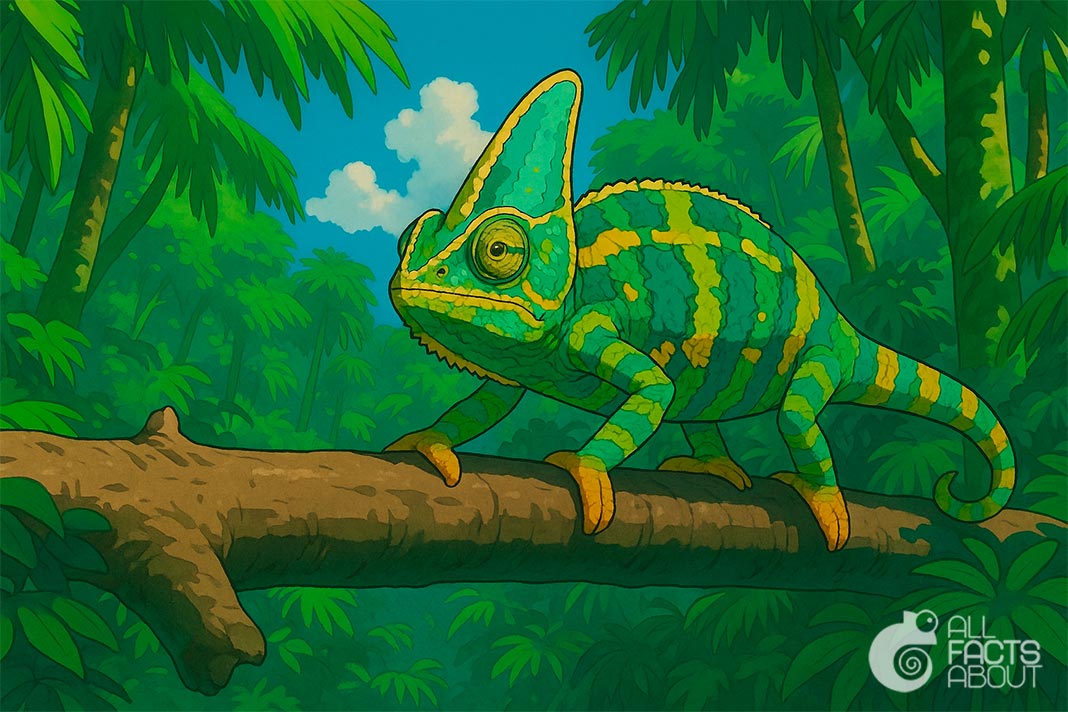 The toes on chameleons’ feet are split into two groups that face opposite ways. Chameleons possess feet with toes arranged in two opposing clusters.