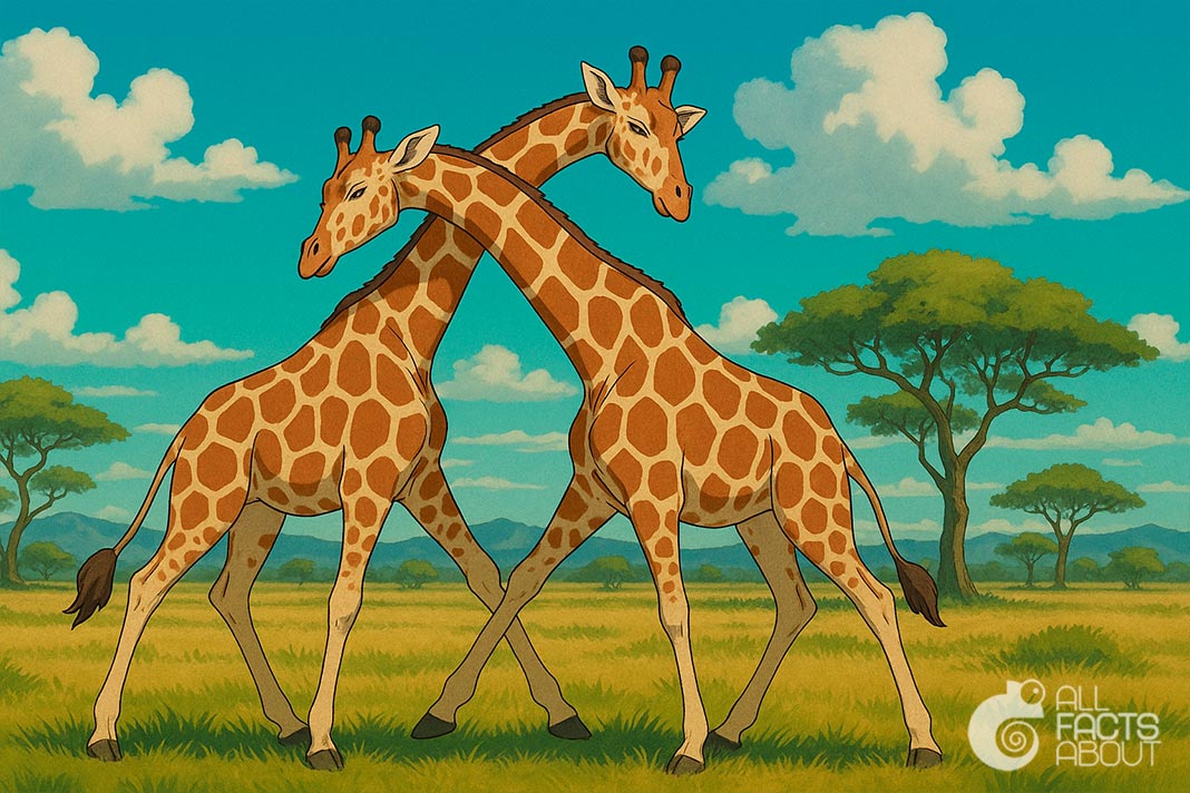 Giraffes use their necks in dominance fights. Giraffes fight for dominance by using their necks.